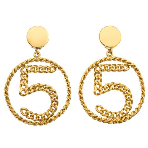 vintage chanel 5 earrings|number 5 necklace charm.